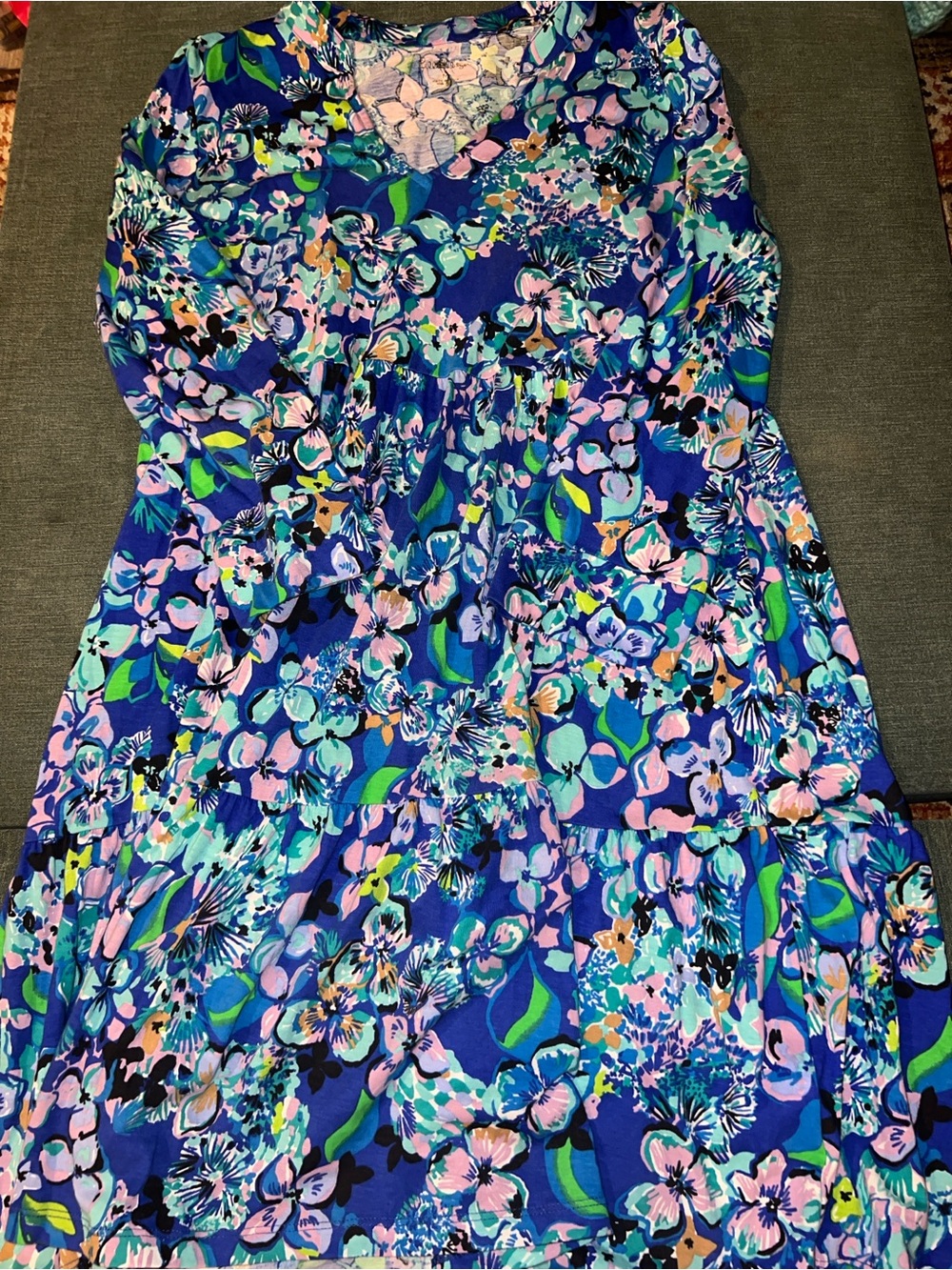 Lilly Pulitzer Alaina Swing Dress in Blue Grotto Twilight Tripics Print